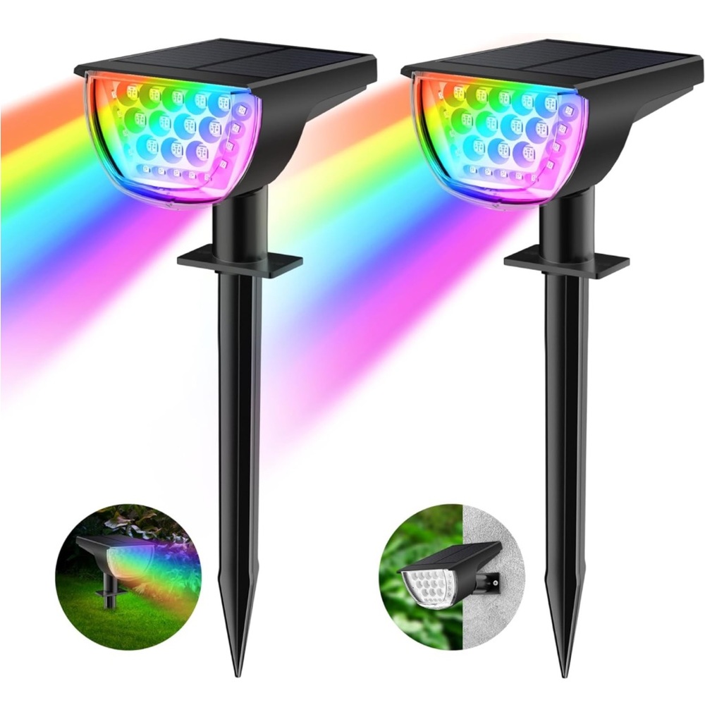 Solar Powered Outdoor Spotlights 2pack